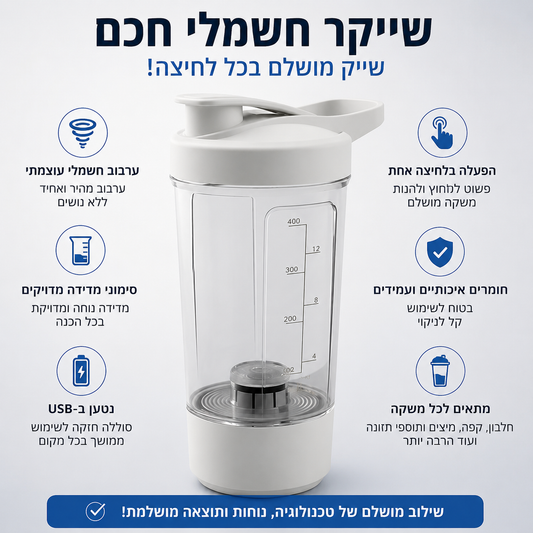 ShakeForce Pro – השייקר החשמלי שמחזיר לך שליטה על כל לגימה
