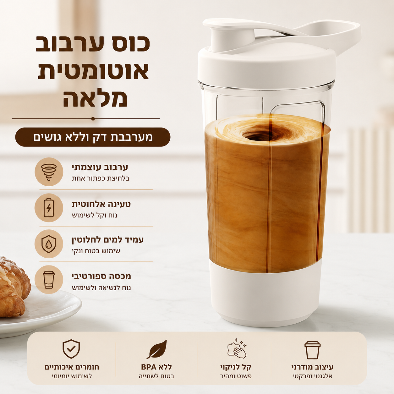 ShakeForce Pro – השייקר החשמלי שמחזיר לך שליטה על כל לגימה